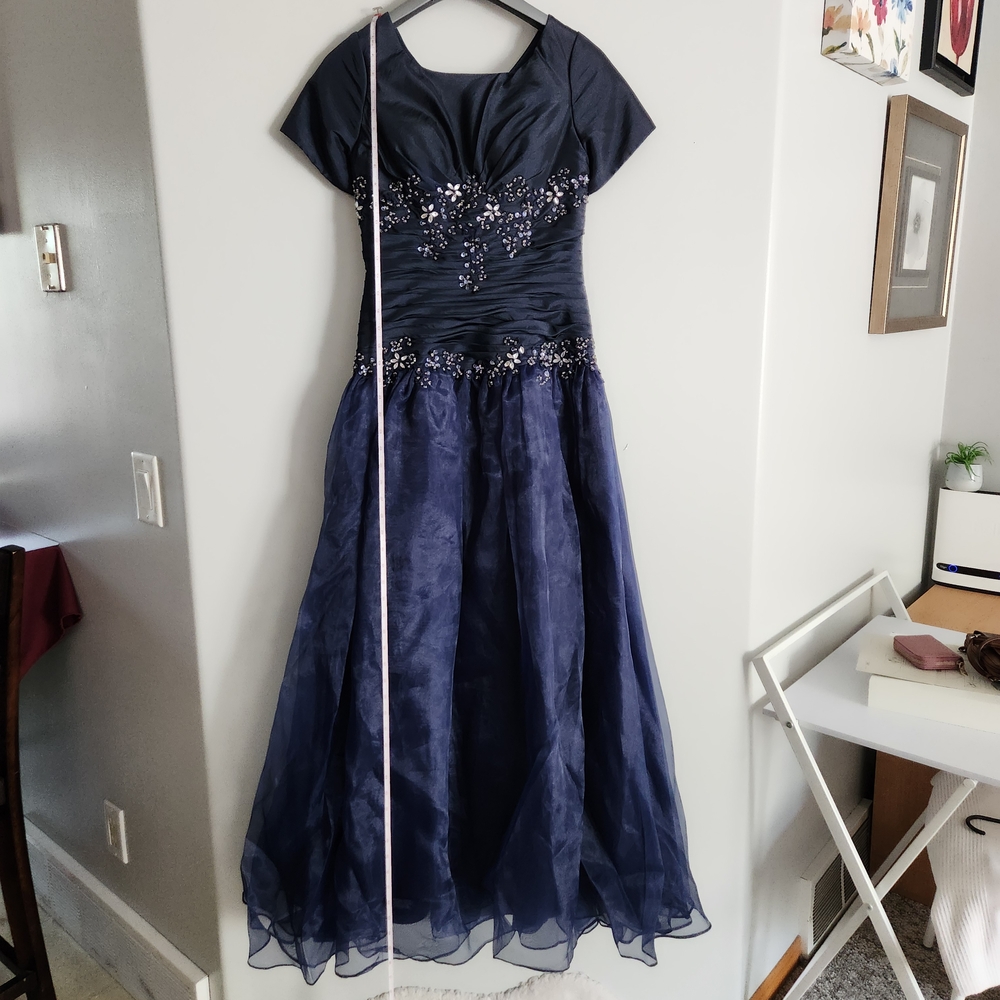 Modest Navy Blue Graduation Dress
